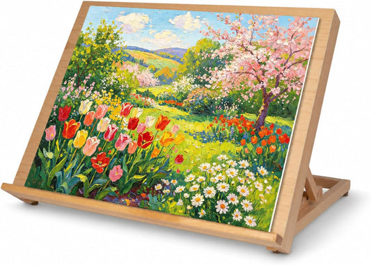 28Pack 18.5"x12" Beechwood Tabletop Easel Set with 12 Acrylic Paints