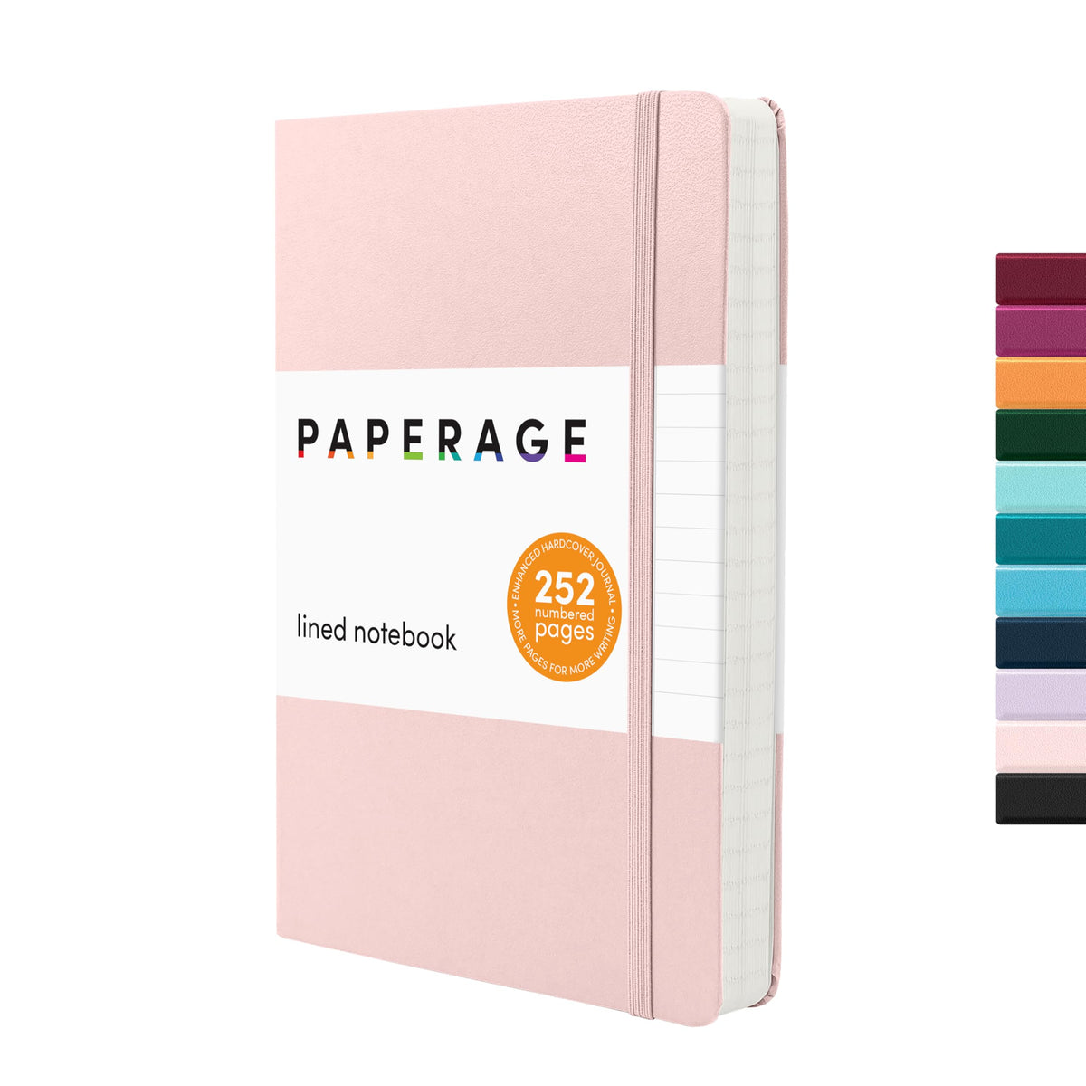 PAPERAGE Blank Journal Notebook, (Red), 160 Pages, Medium 5.6 in x 8 in - 100 GSM Thick Paper – Hardcover Journaling Notebook for Work, School, Note Taking or Sketching