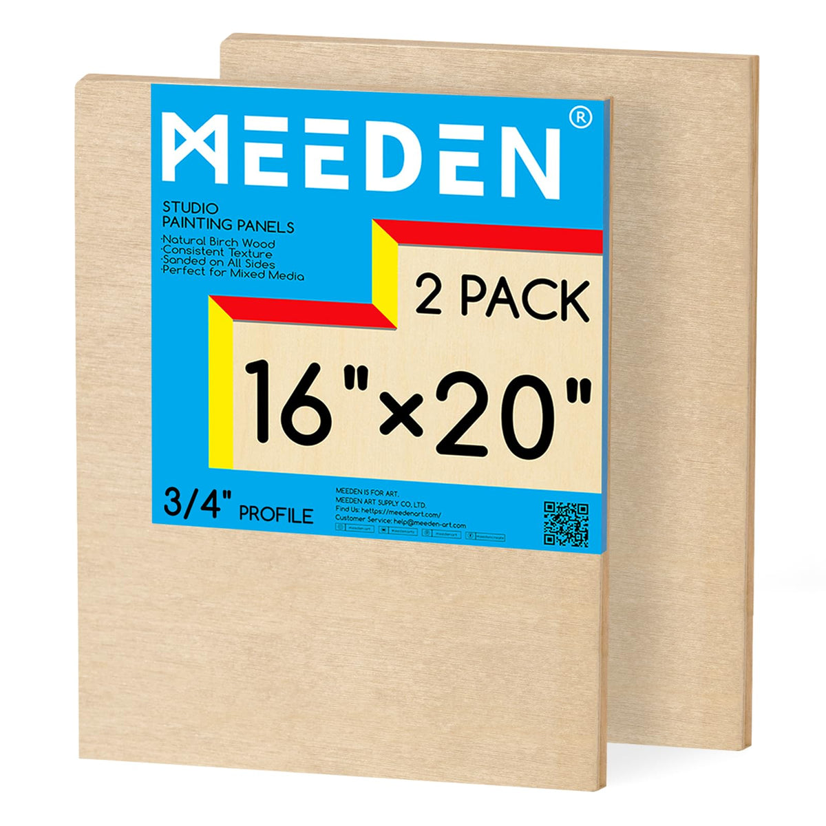 MEEDEN Unfinished Wood Canvas Board:18x18 Canvas Panel Pack of 2