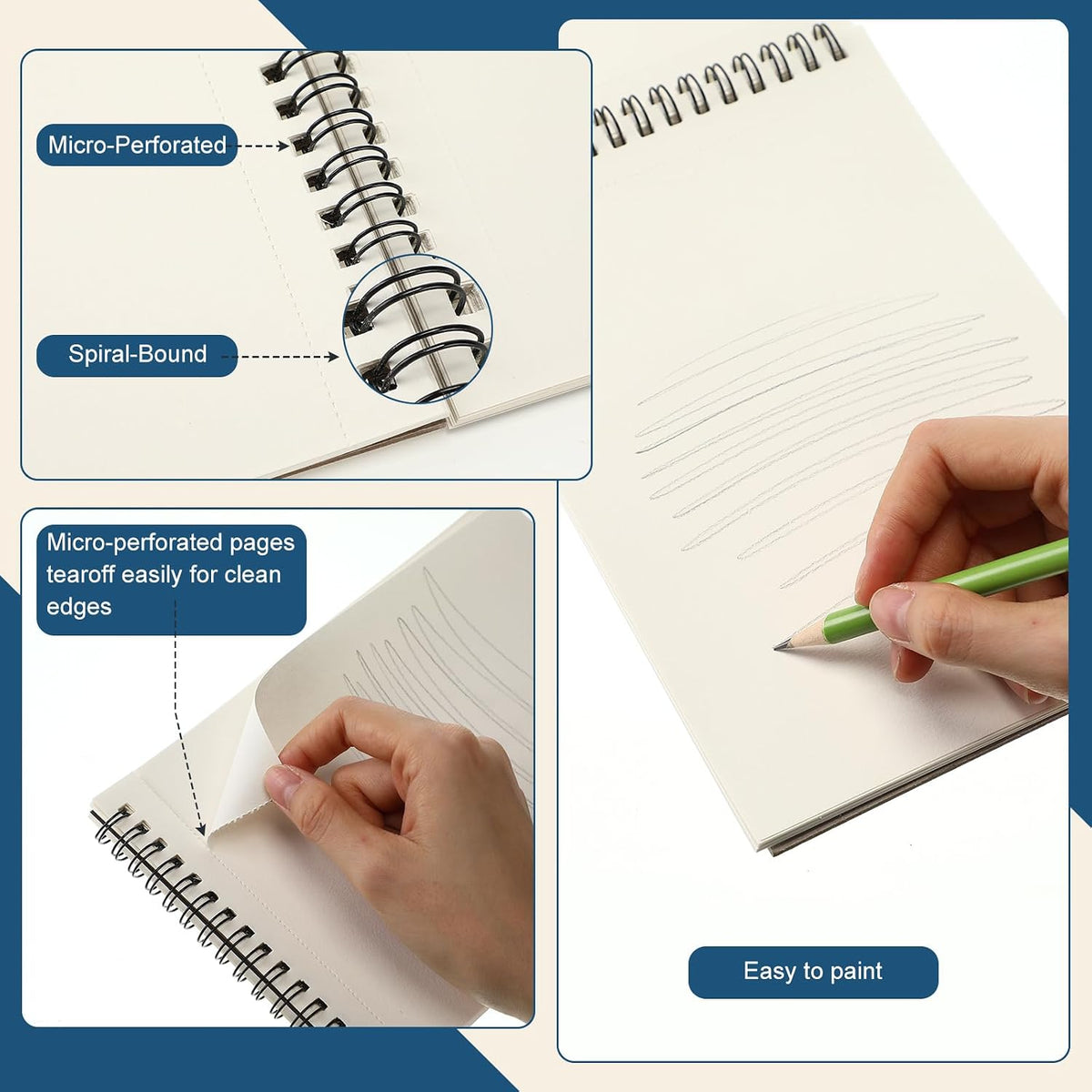 Jexine 20 Pcs Sketch Book Bulk 5.5"x8.5" Top Spiral Bound,Mixed Media