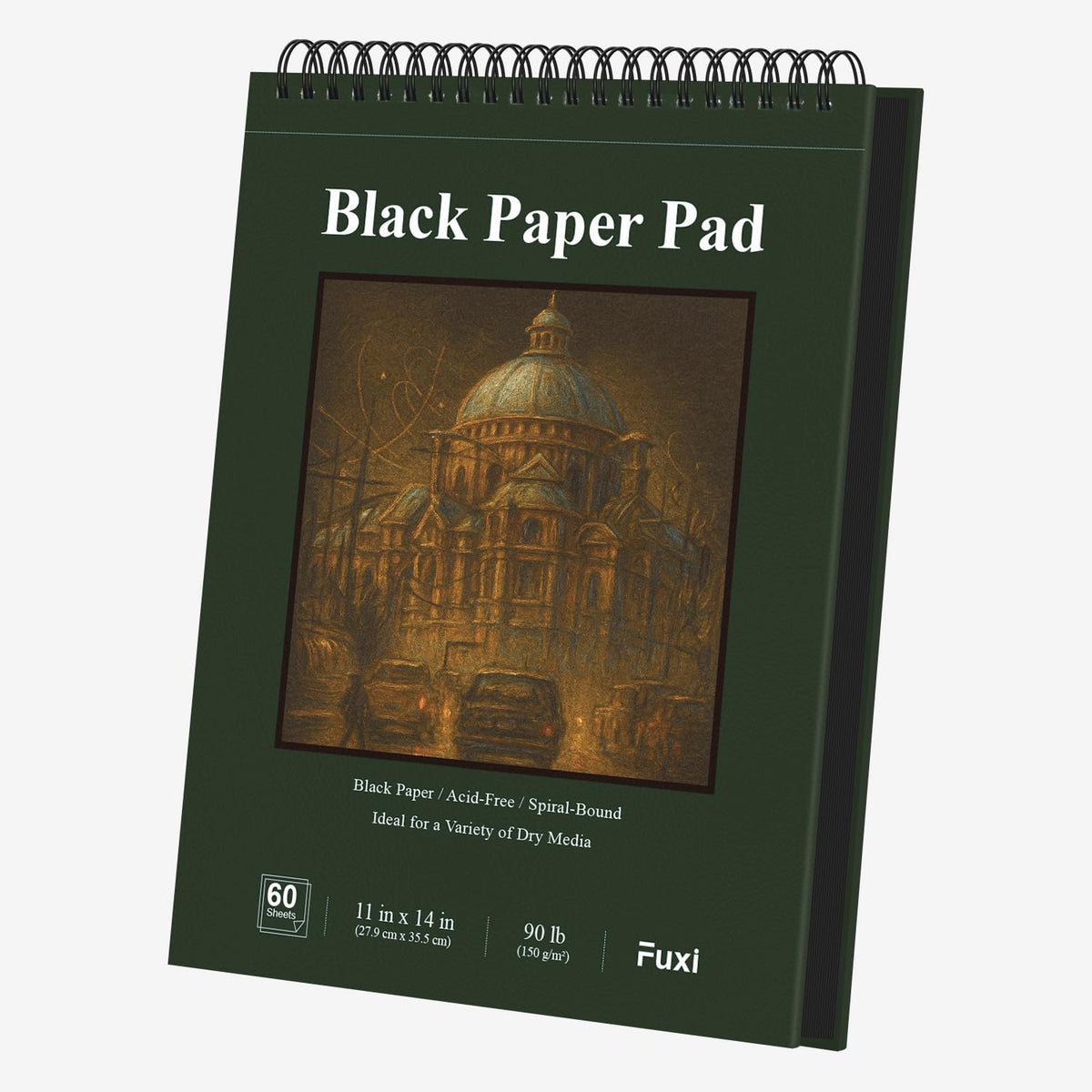 Fuxi Sketch Book 8.5x11, Top Spiral-Bound Sketchbook, 100Sheets_68lb/100gsm
