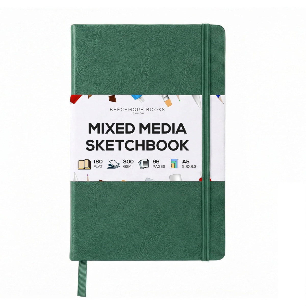 Beechmore Books A4 8.5x11 Mixed Media Sketchbook 300 GSM/140lb