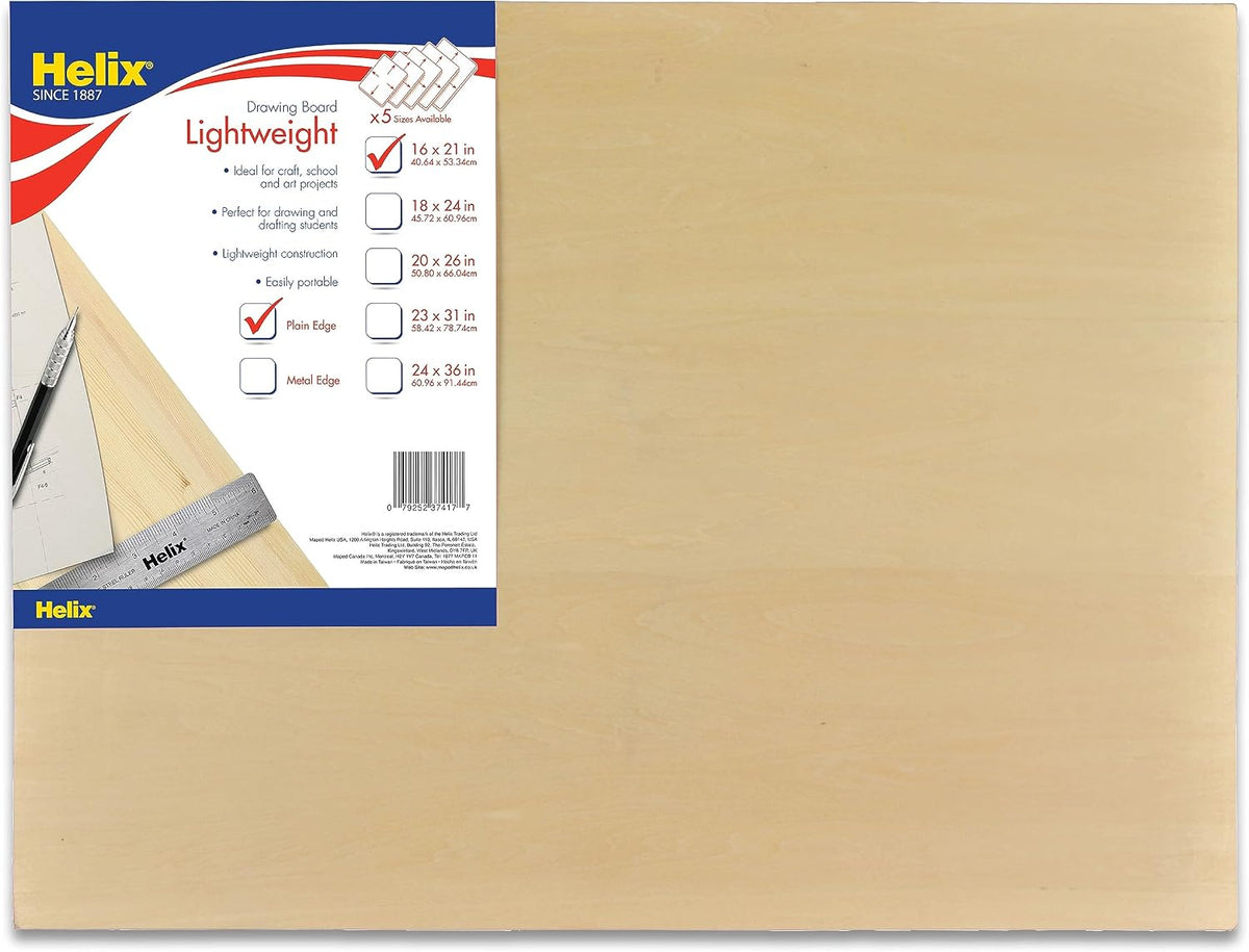Helix - Wooden Drawing Board - Plain Edge - Lightweight - 24 x 36 inch
