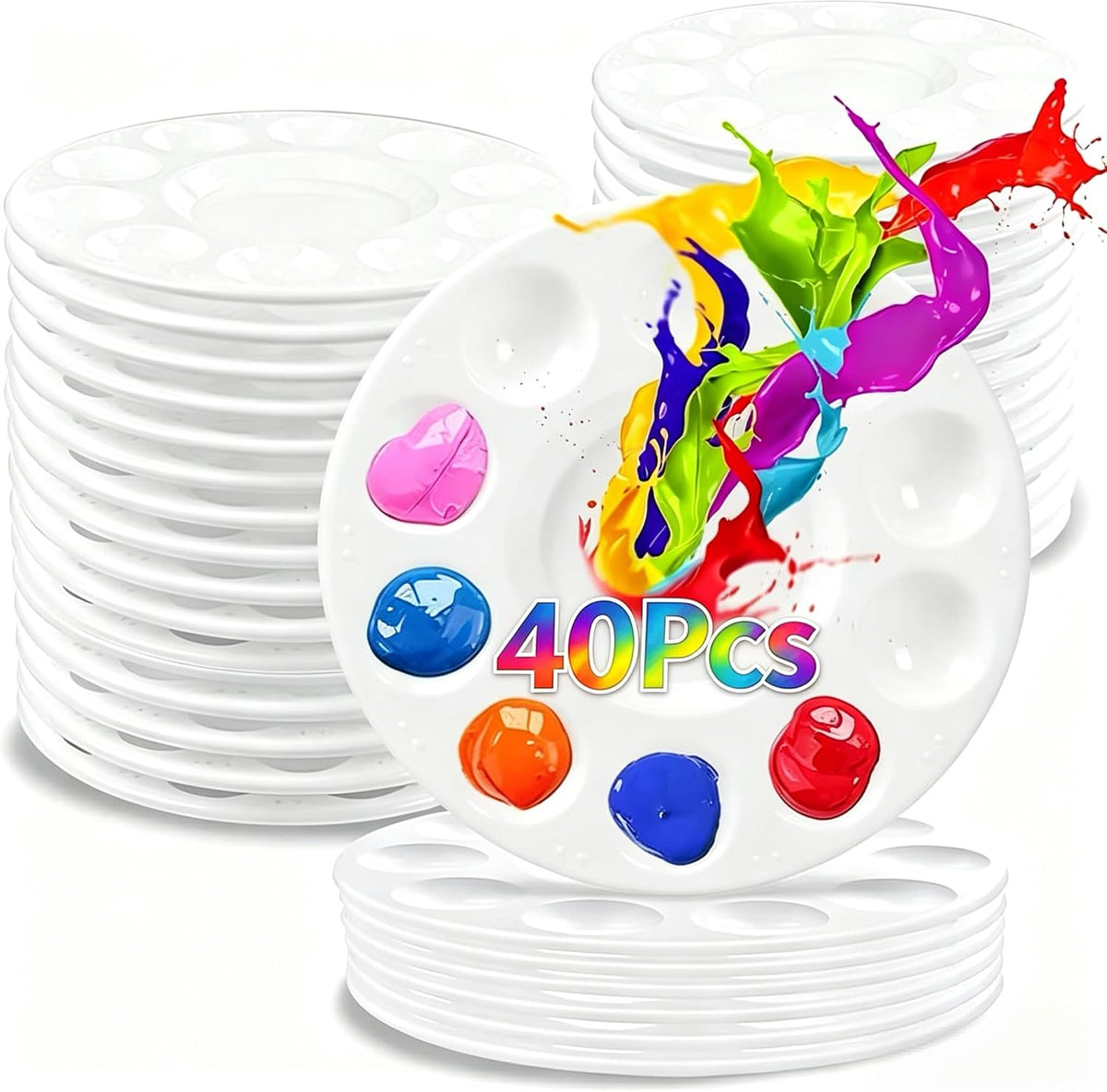 40Pcs Art Paint Tray Palette,Paint Trays for Kids&Adults to Paint