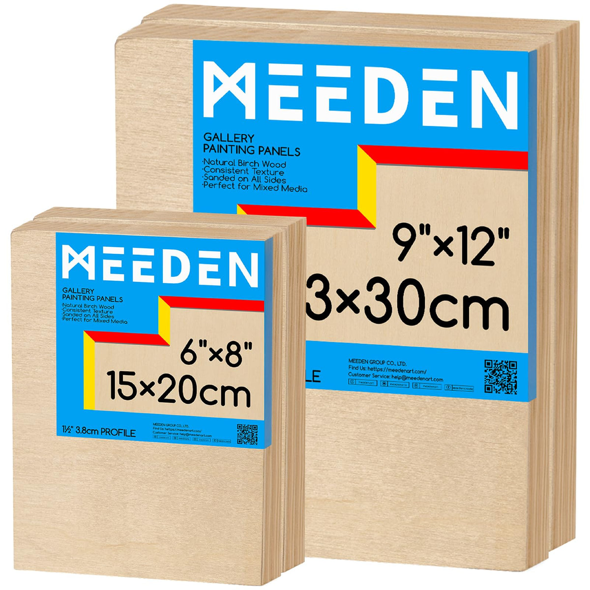 MEEDEN Unfinished Wood Canvas Board:6x6 Canvas Panel Pack of 4