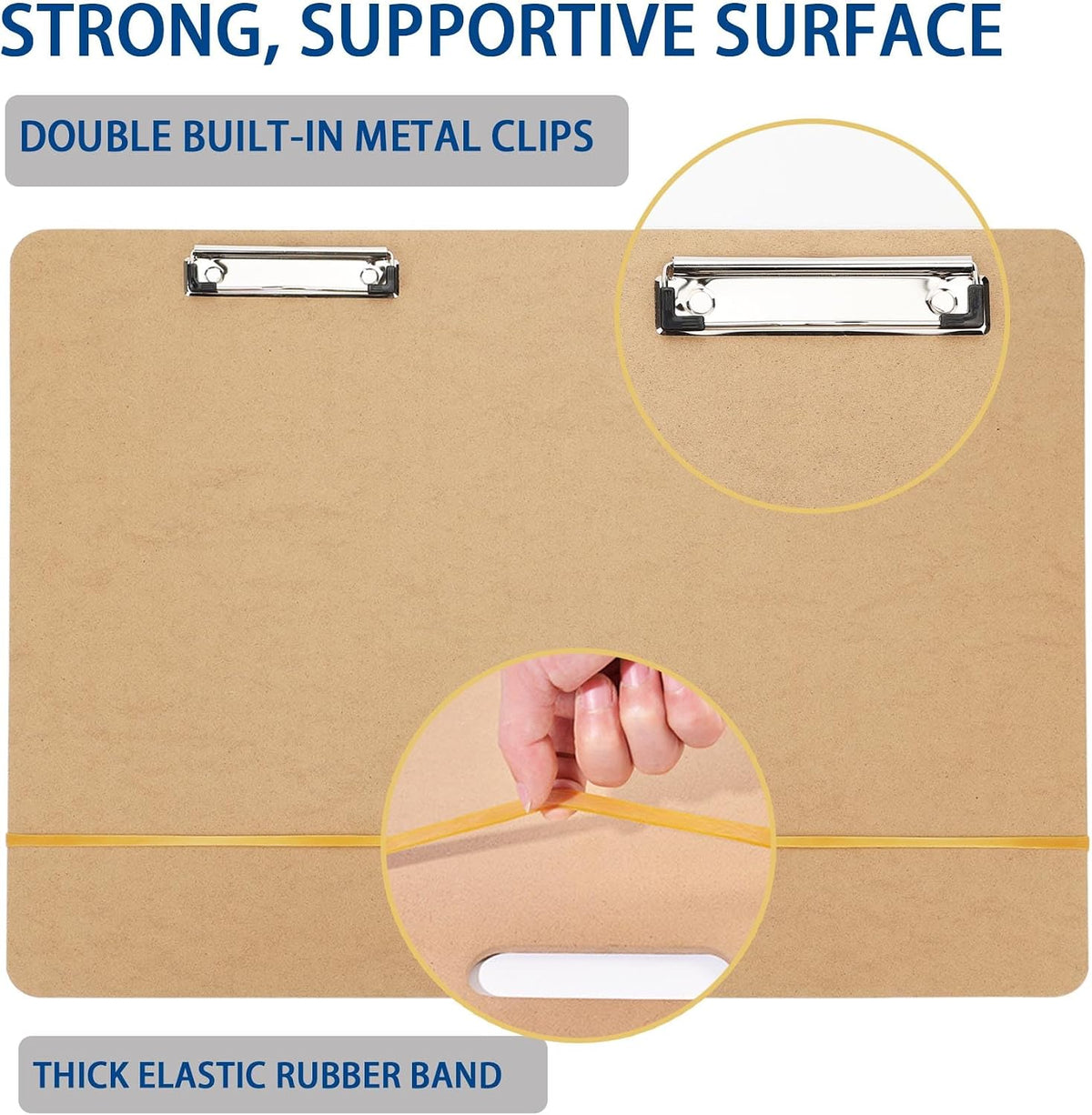 18" x 24" Drawing Board, Artist Sketch Boards with Handle for Drafting Art, Portable Wooden Clipboard for Class or Studio Fit in Artists Tote