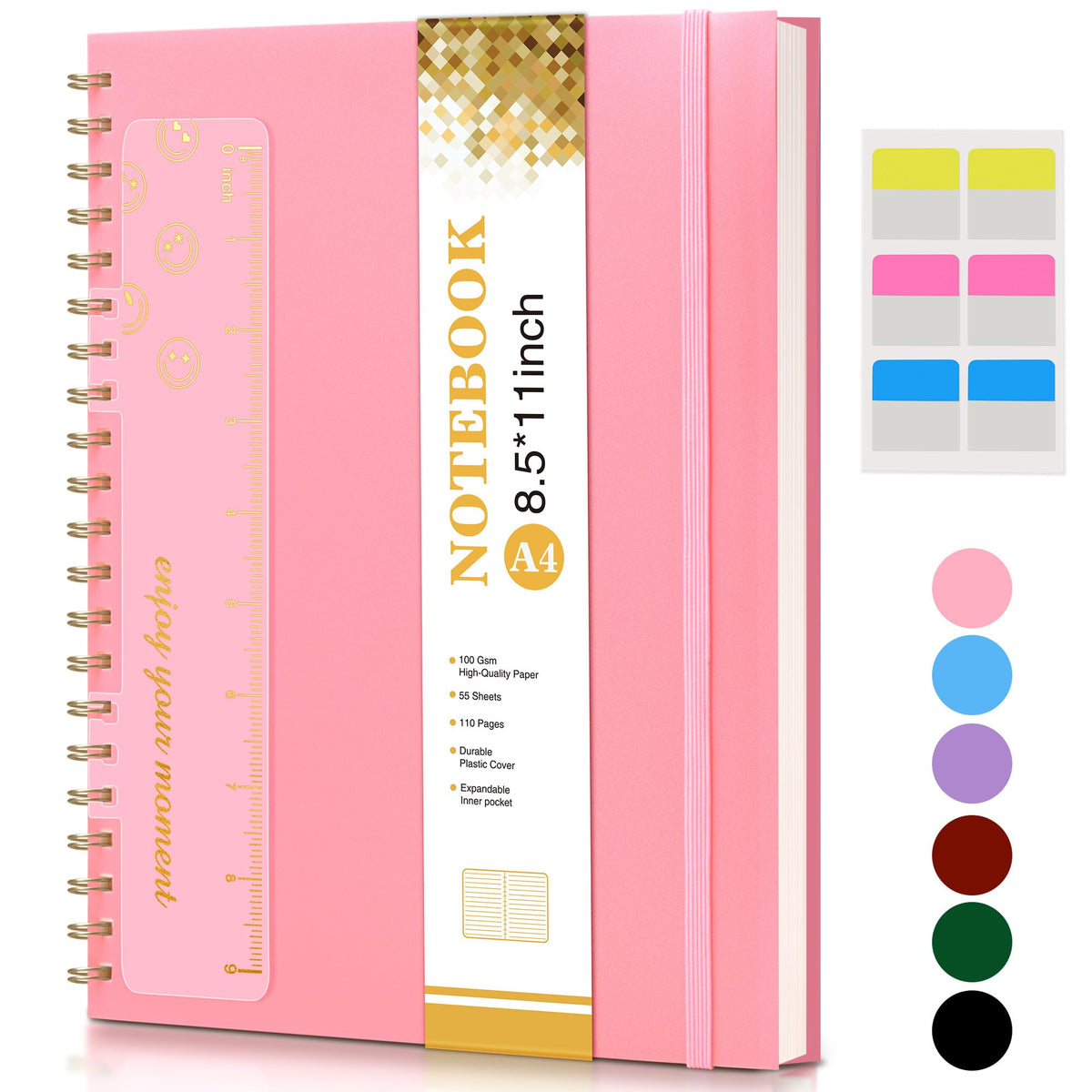Blank Spiral Notebook Journal 8.5” x 11”, A4 Large Sketch Book for Women Men, 100 GSM Blank Paper Drawing Notebook, Hardcover Spiral Bound Sketchbook for Sketching Work School, Wildflower Mountainside