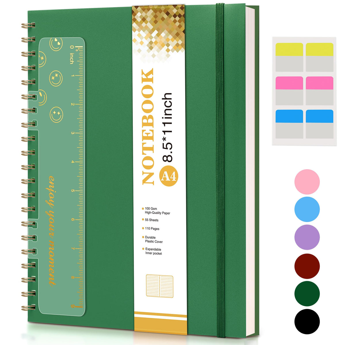 Blank Spiral Notebook Journal 8.5” x 11”, A4 Large Sketch Book for Women Men, 100 GSM Blank Paper Drawing Notebook, Hardcover Spiral Bound Sketchbook for Sketching Work School, Wildflower Mountainside