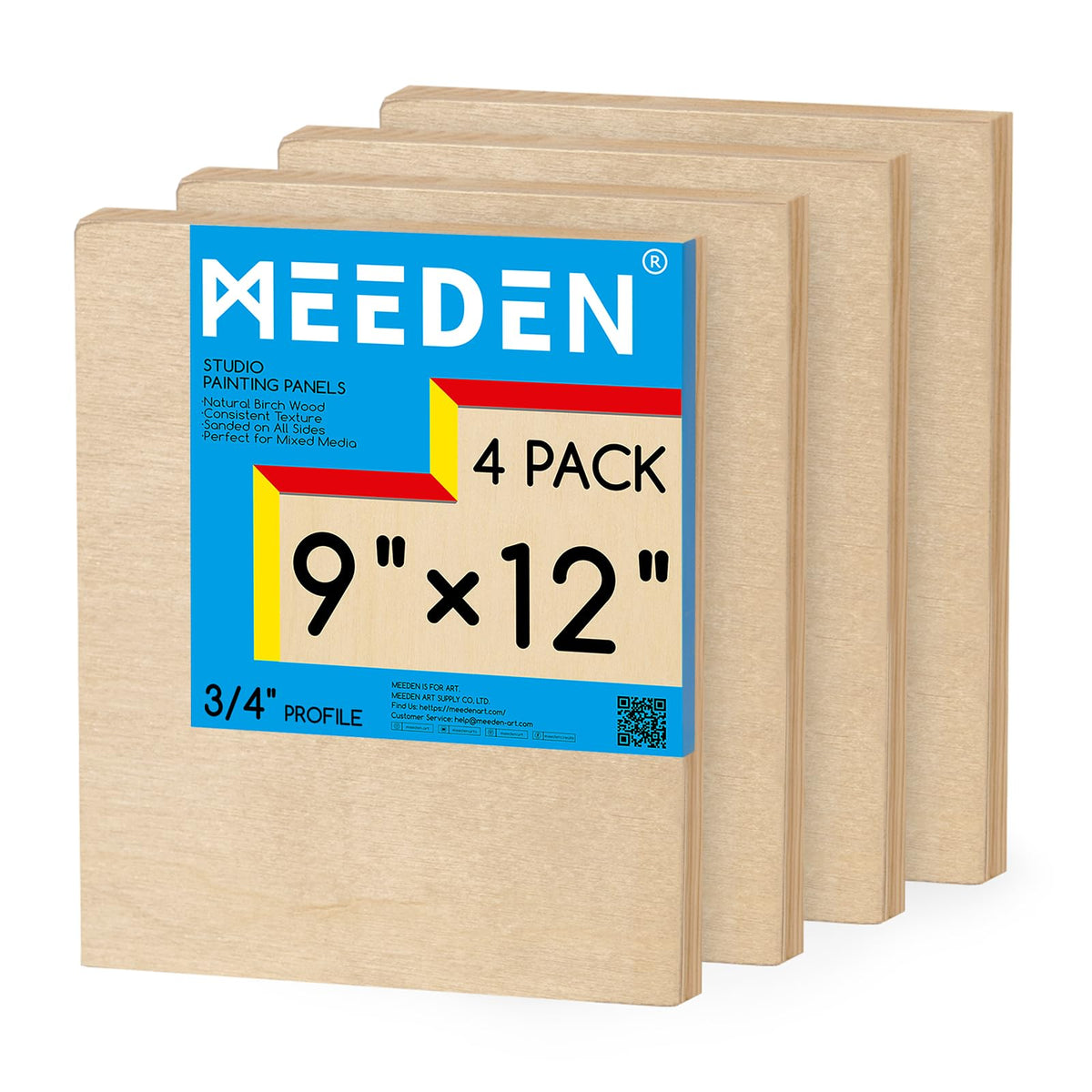 MEEDEN Unfinished Wood Canvas Board:18x18 Canvas Panel Pack of 2