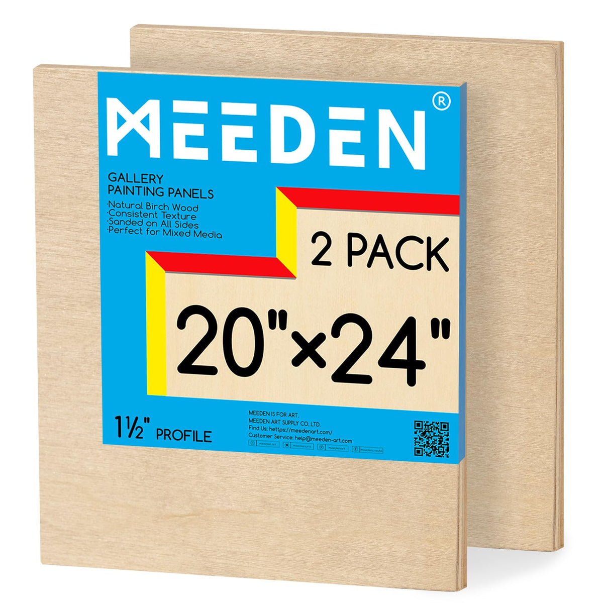 MEEDEN Unfinished Wood Canvas Board:6x6 Canvas Panel Pack of 4