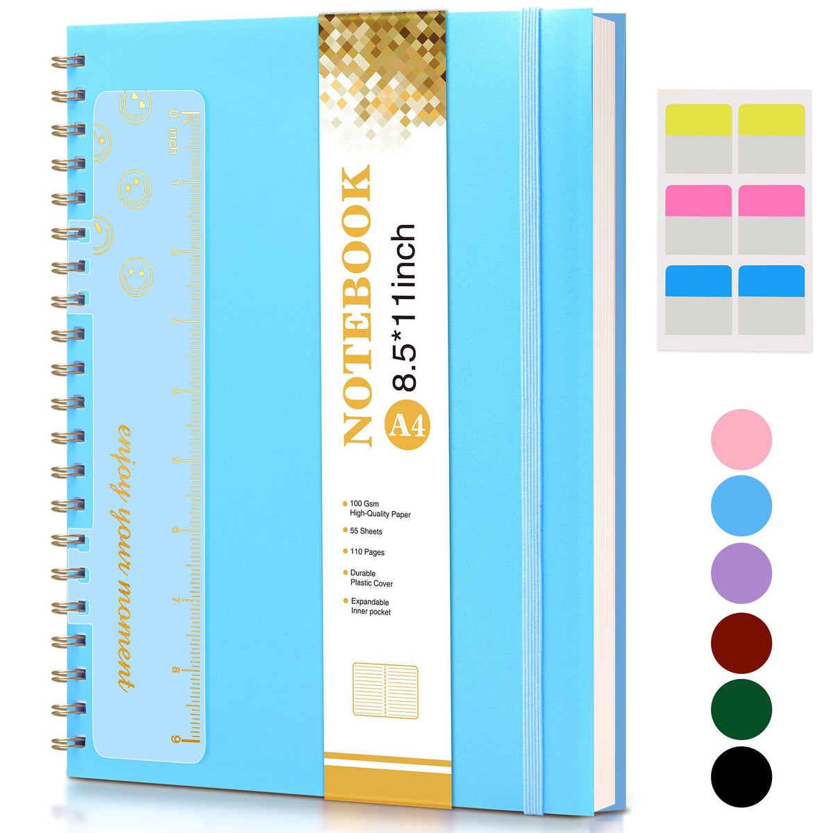 Blank Spiral Notebook Journal 8.5” x 11”, A4 Large Sketch Book for Women Men, 100 GSM Blank Paper Drawing Notebook, Hardcover Spiral Bound Sketchbook for Sketching Work School, Wildflower Mountainside
