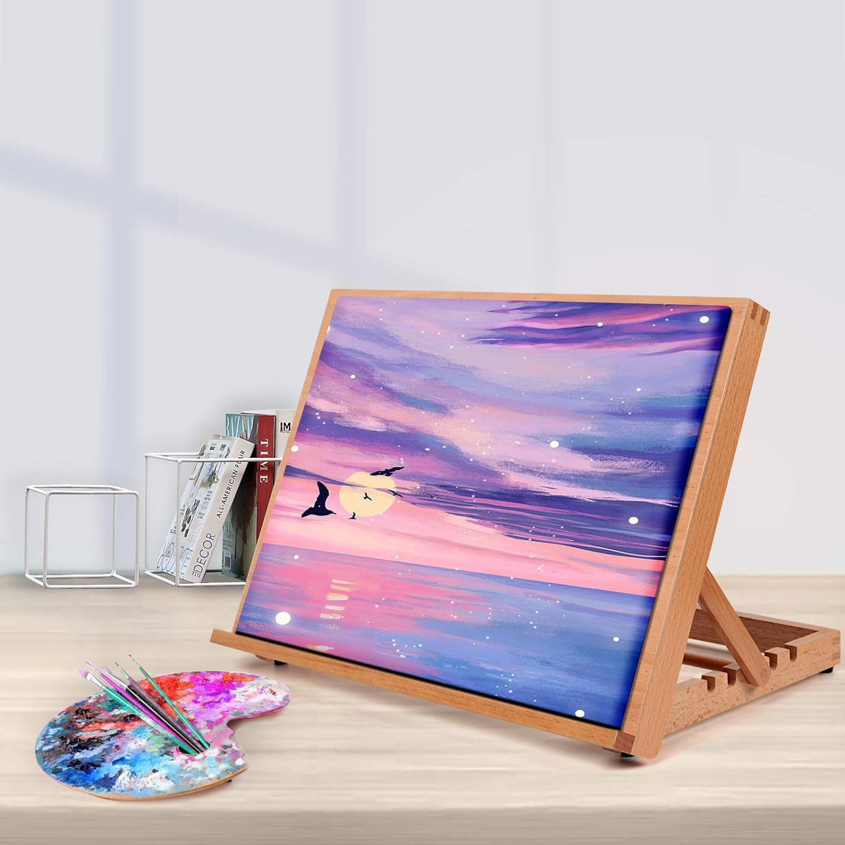 Falling in Art 5 Position Wood Drafting Table Easel Drawing&Sketching Board