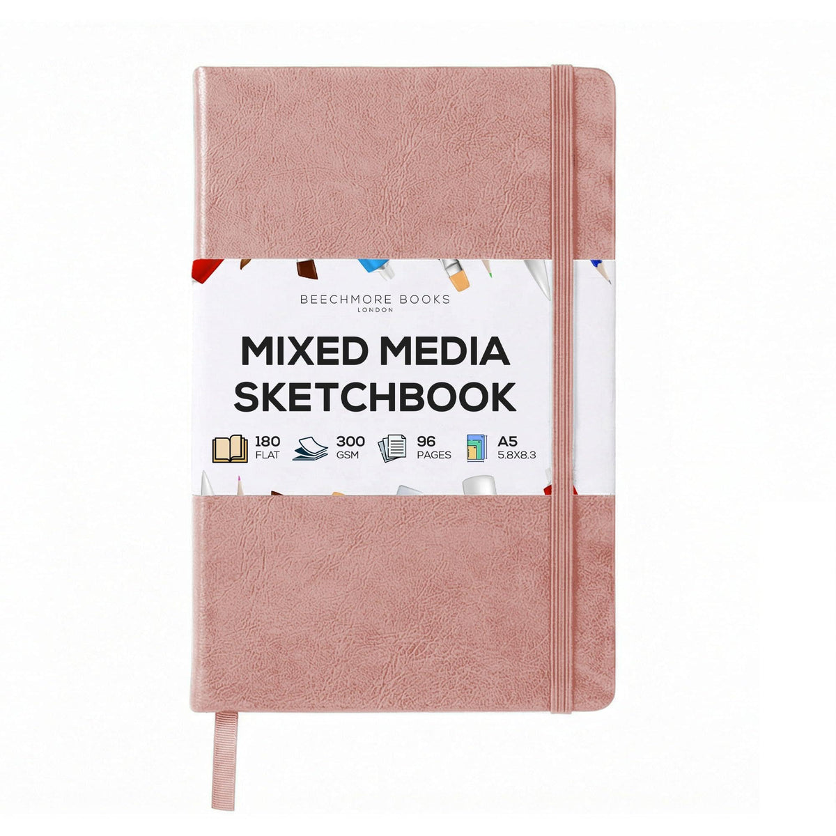 Beechmore Books A4 8.5x11 Mixed Media Sketchbook 300 GSM/140lb