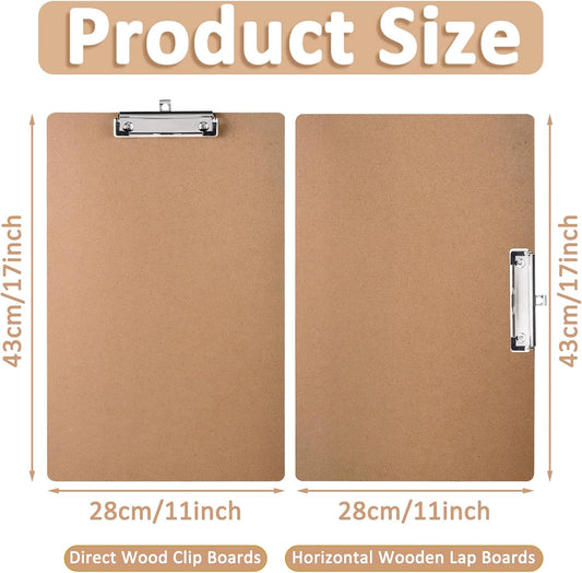 Jspupifip 2 Pack 11x17 Clipboards with Low Profile Clip, Wood Clipboard