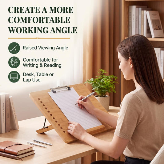 Nuanchu 1 Pcs Adjustable Slant Board for Writing with 4 Angles, 16x12 Inch