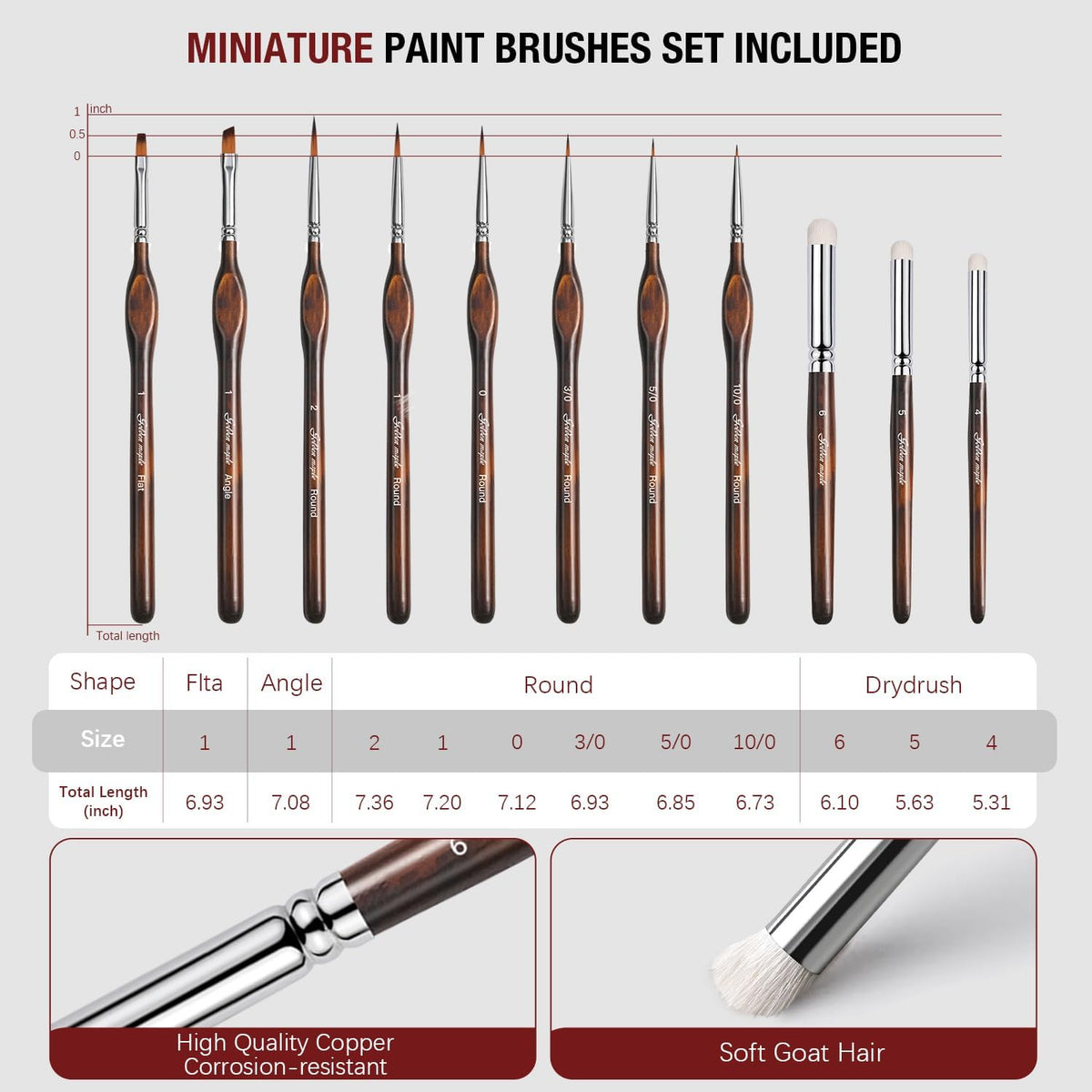 Wet Pallet for Painting Miniatures - Golden Maple 2 in 1 Dry and Wet Palette with Lid, Including 11 Miniature Paint Brushes,100PCS Palette Paper, 4PCS Sponges, Paint Brushes Holders