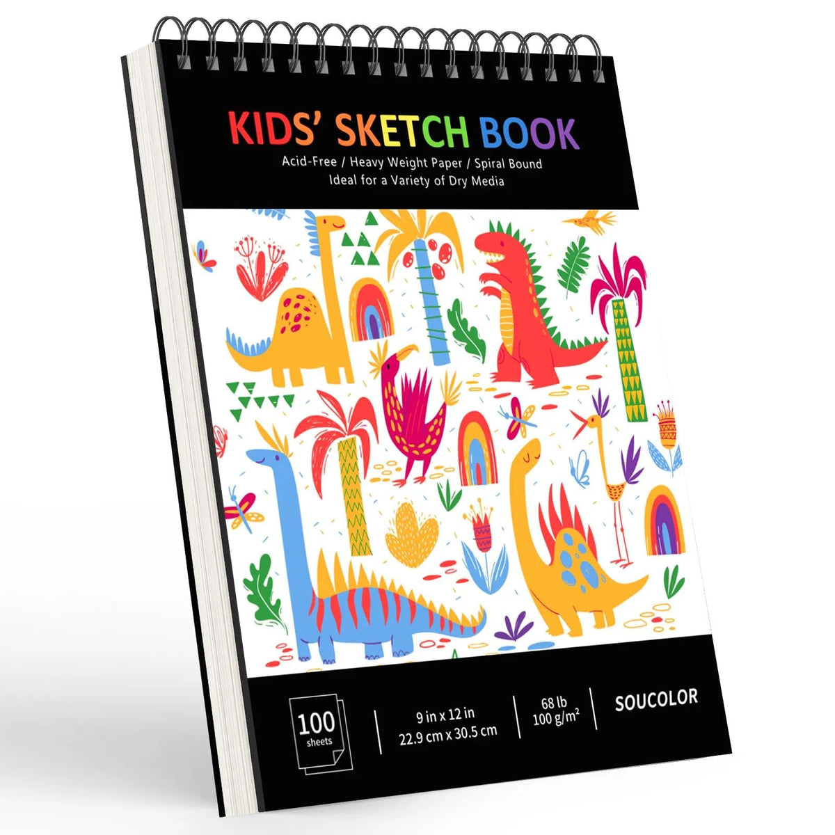 Soucolor Cute Sketch Book 9" x 12" Drawing Paper,Pink Teen Girls Sketchbook