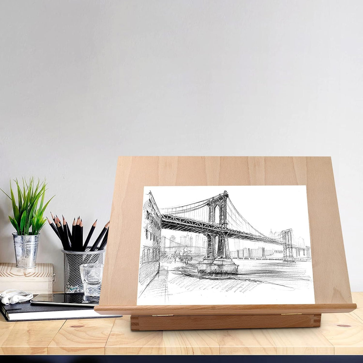 Wood Tabletop Easel, Adjustable A3 Wooden Drawing Board Easel, Artist Painting and Display Easels Painting Easels Art Supplies for Artists Student Beginners Displaying Artwork