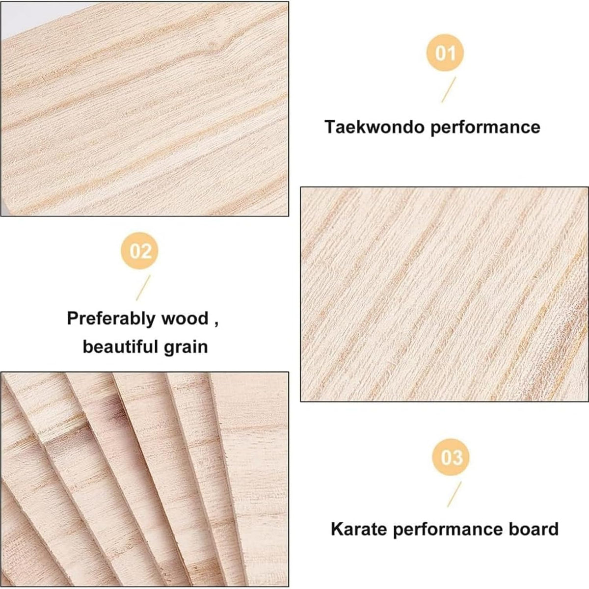 OLYCRAFT 12 Sheets Wooden Karate Breaking Boards 3.5mm Thick Taekwondo Breaking Boards Punching Wood Boards Wooden Kick Board Training Accessory for Karate Practice Performing 11.7x7.9 inch