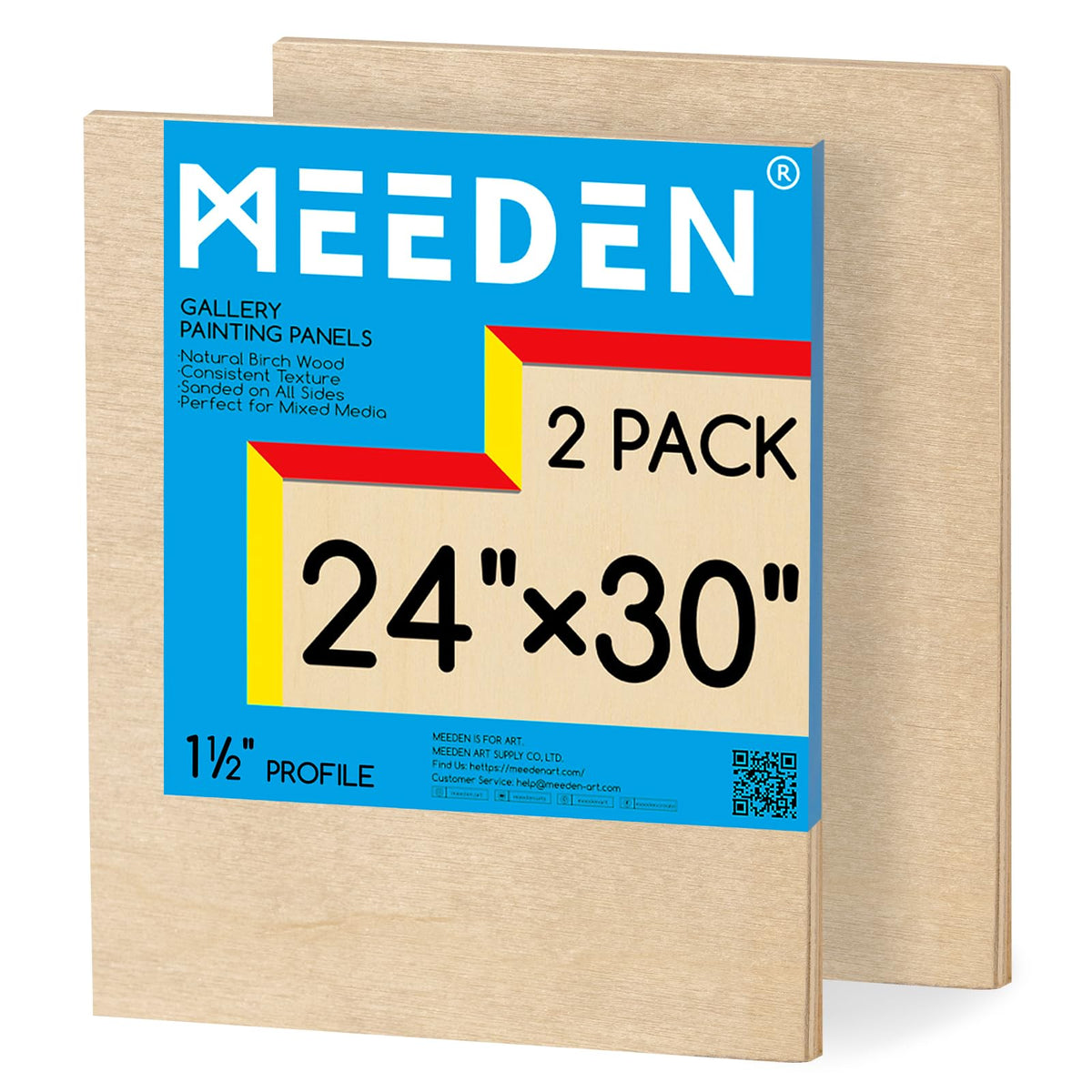 MEEDEN Unfinished Wood Canvas Board:6x6 Canvas Panel Pack of 4