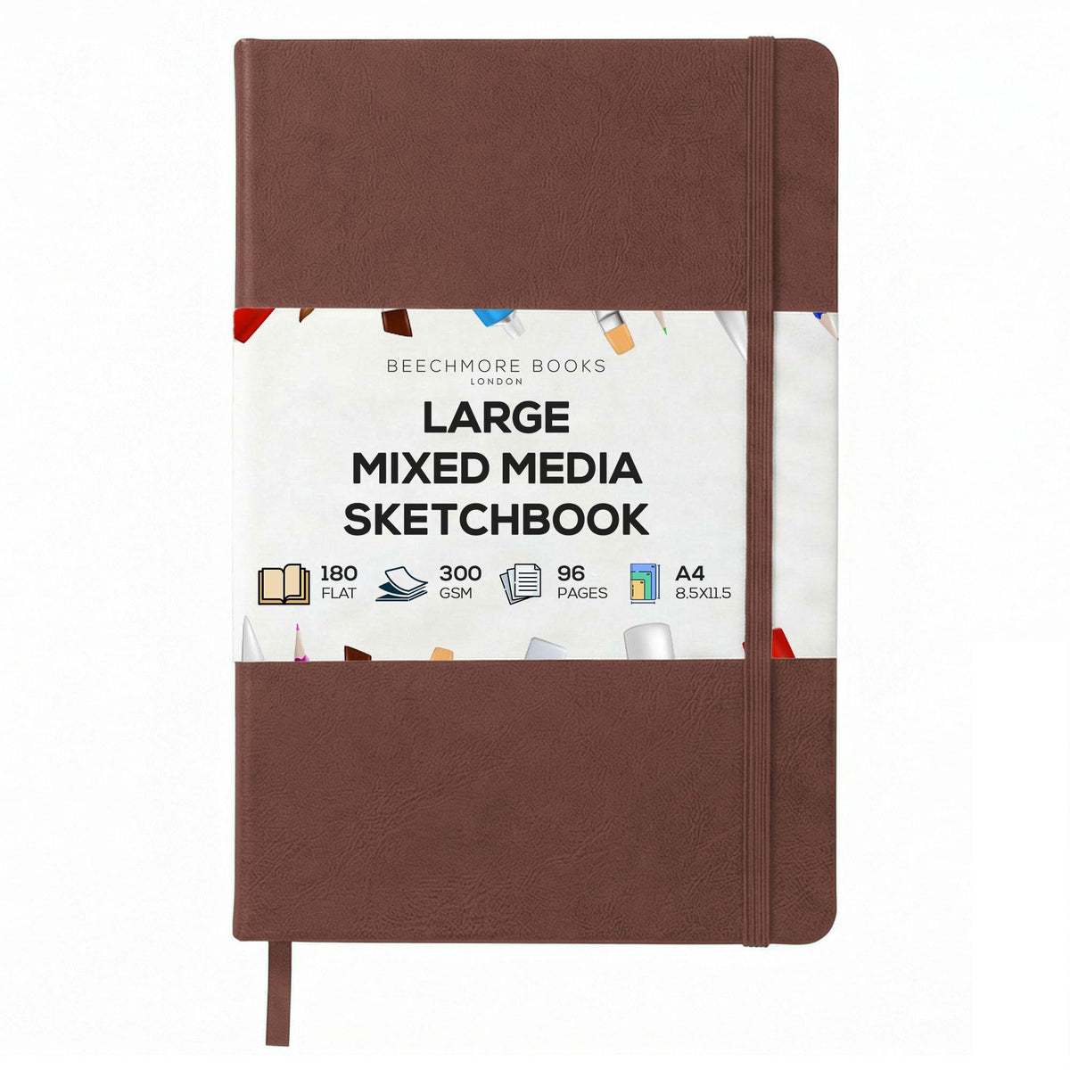 Beechmore Books A4 8.5x11 Mixed Media Sketchbook 300 GSM/140lb