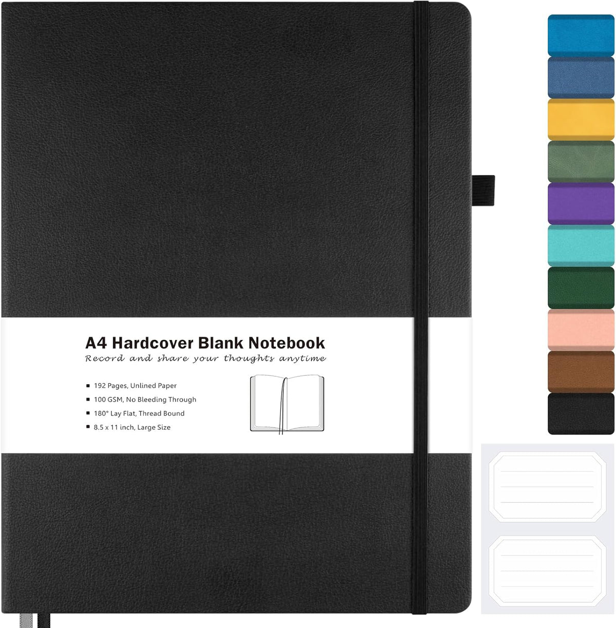 Blank Notebook Hardcover Sketch Book, 8.5 x 11 Blank Journal No Bleed Paper