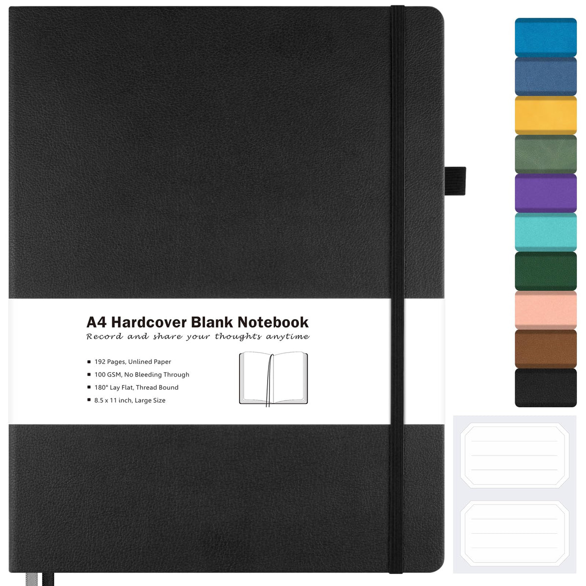 Blank Notebook Hardcover Sketch Book, 8.5 x 11 Blank Journal No Bleed Paper