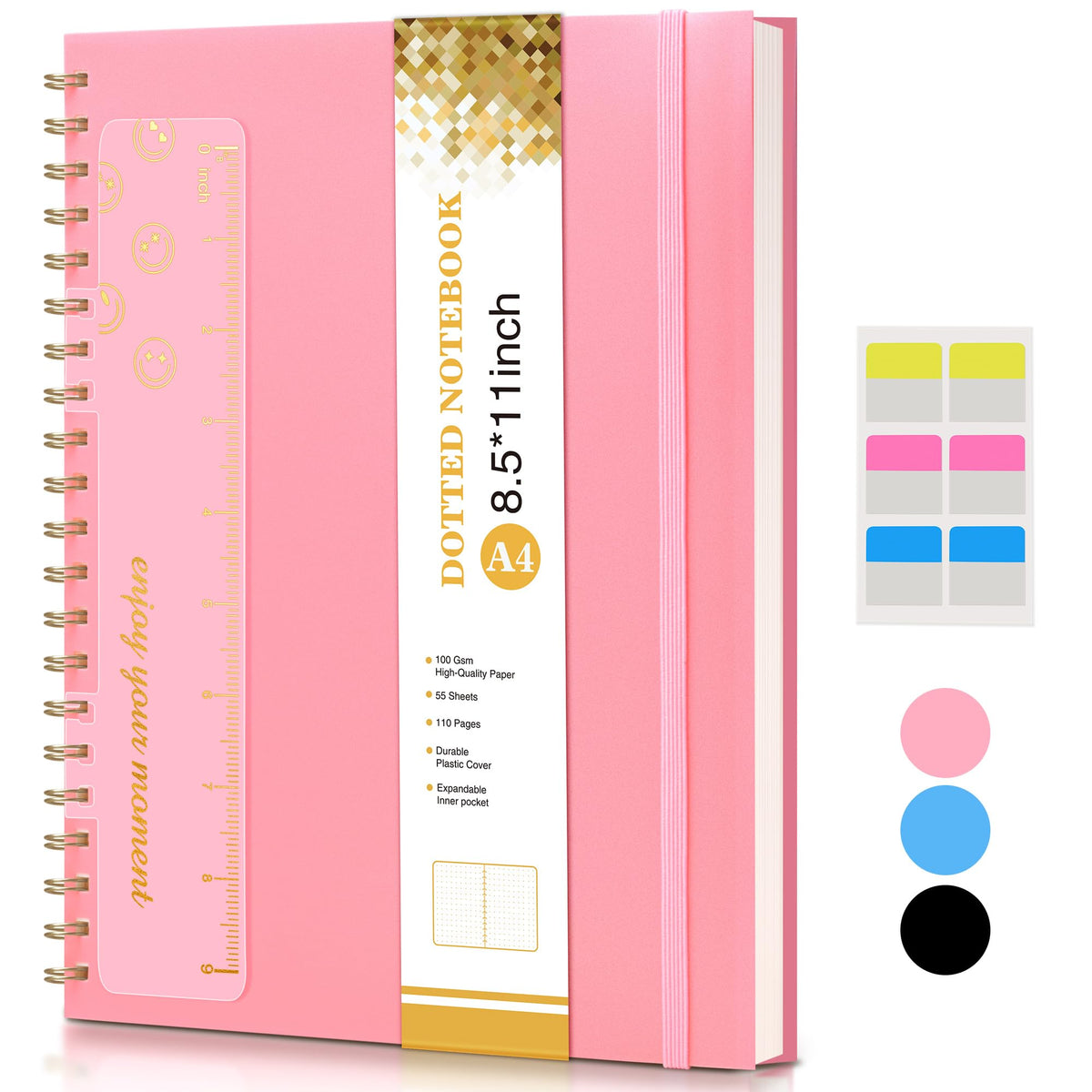 Blank Spiral Notebook Journal 8.5” x 11”, A4 Large Sketch Book for Women Men, 100 GSM Blank Paper Drawing Notebook, Hardcover Spiral Bound Sketchbook for Sketching Work School, Wildflower Mountainside