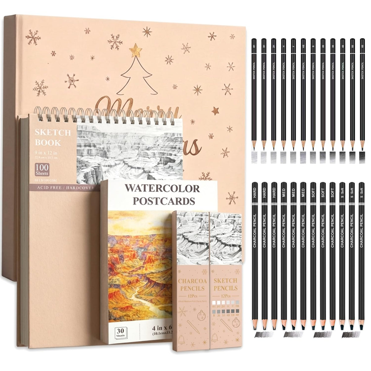 SuFly Sketch Book 9x12, 100-Sheet Drawing Paper Pad, 68lb/100gsm, Acid-Free