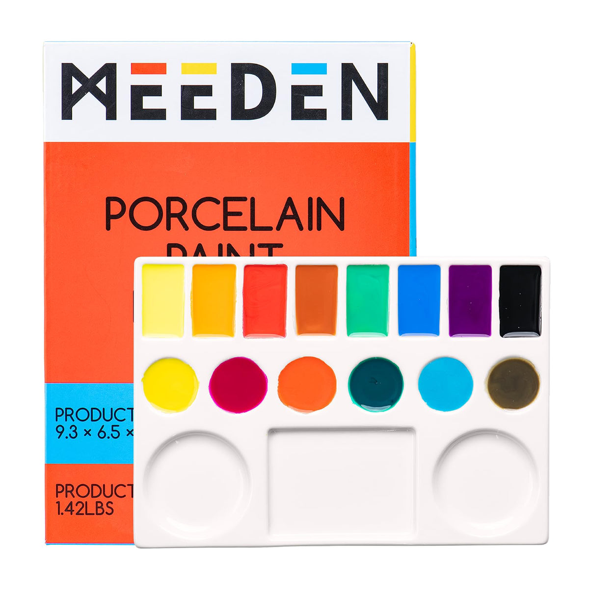 MEEDEN Ceramic Watercolor Palette: 33-Well Large Paint Palette with Lid