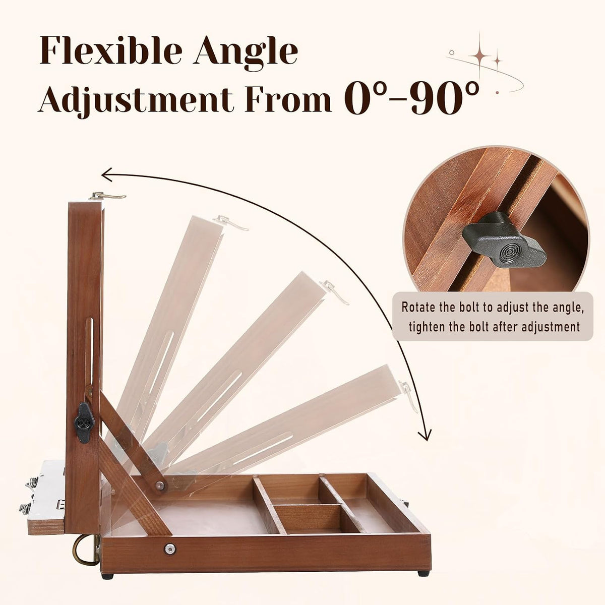 TYYIHUA Tabletop Easel for Painting, Adjustable Wooden Desktop Art Easel