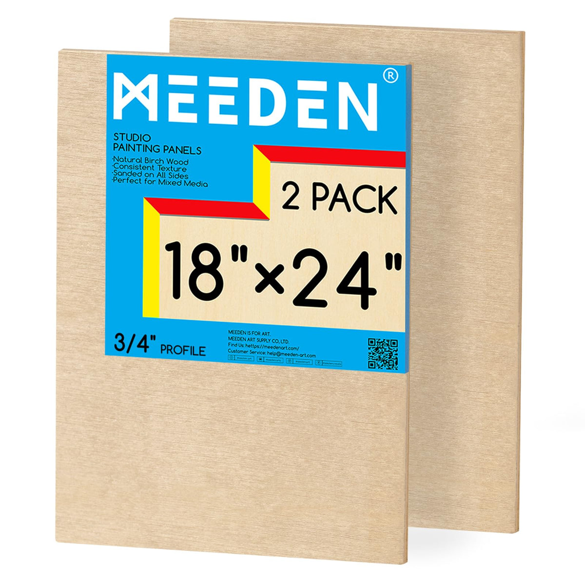MEEDEN Unfinished Wood Canvas Board:18x18 Canvas Panel Pack of 2