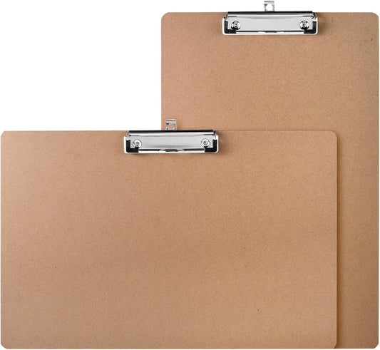 Jspupifip 2 Pack 11x17 Clipboards with Low Profile Clip, Wood Clipboard