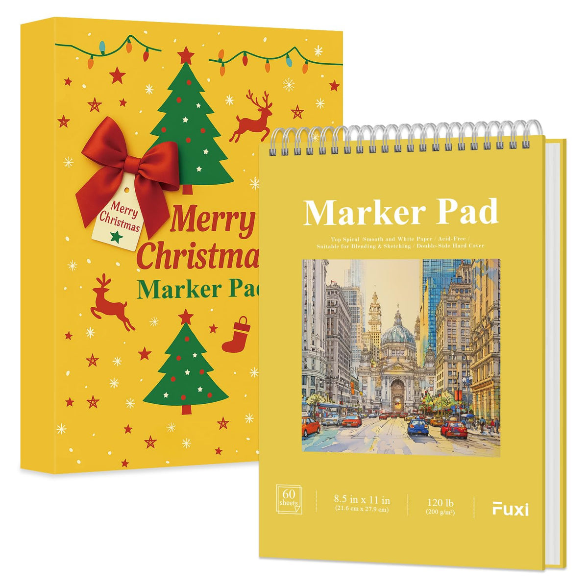 Fuxi Sketch Book 8.5x11, Top Spiral-Bound Sketchbook, 100Sheets_68lb/100gsm