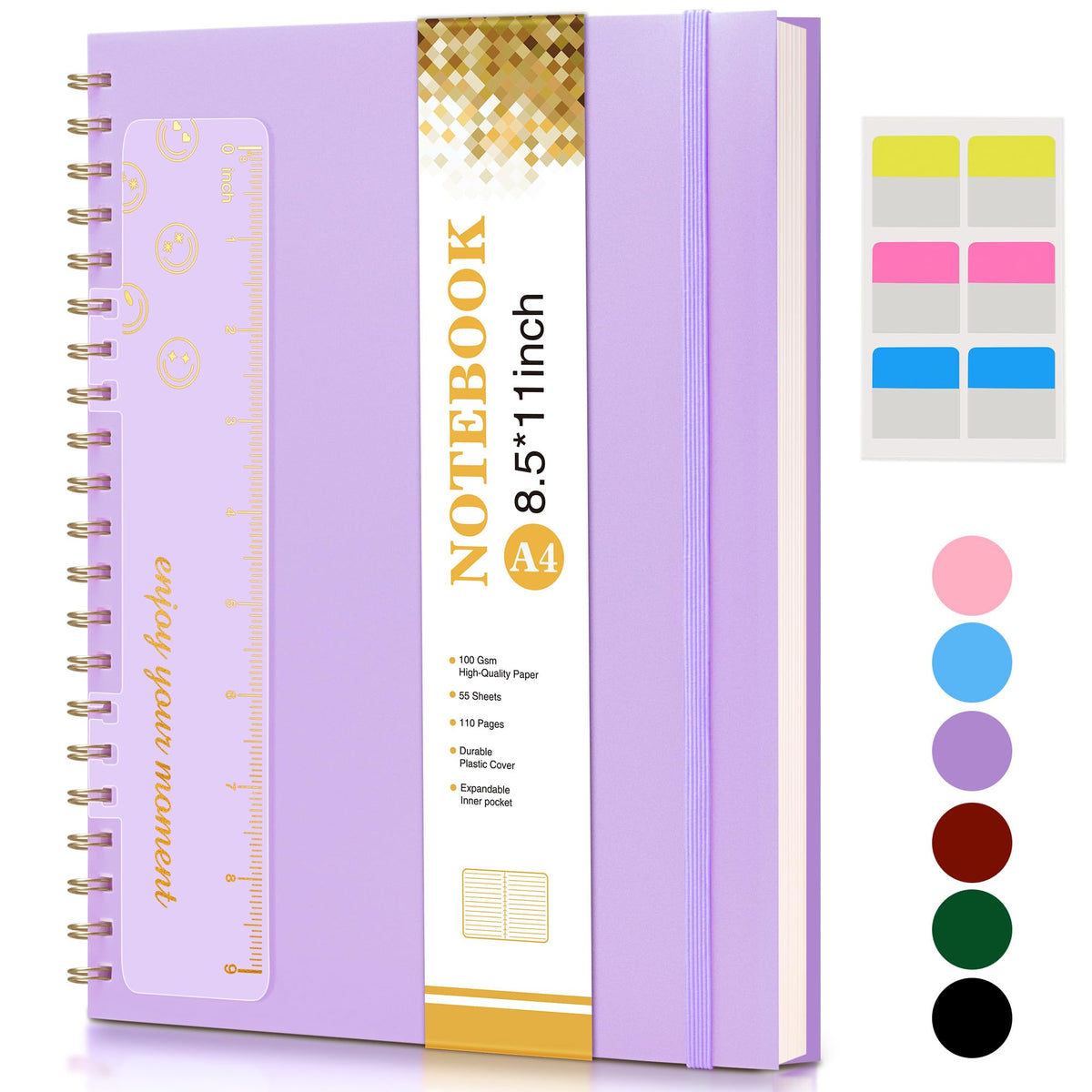 Blank Spiral Notebook Journal 8.5” x 11”, A4 Large Sketch Book for Women Men, 100 GSM Blank Paper Drawing Notebook, Hardcover Spiral Bound Sketchbook for Sketching Work School, Wildflower Mountainside