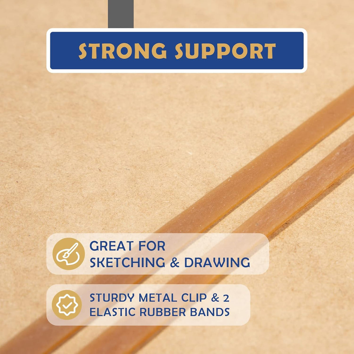 Falling in Art 13x17 Sketch Board with Sturdy Clip &Rubber Bands