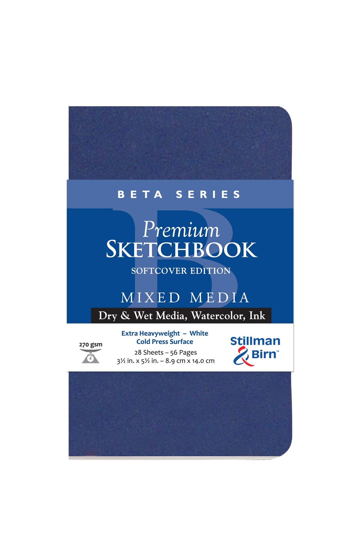 Stillman & Birn Beta Series Softcover Sketchbook, 8" x 10", 270 GSM (Extra Heavyweight), White Paper, Cold Press Surface