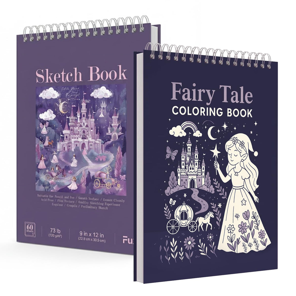 Fuxi Sketch Book 8.5x11, Top Spiral-Bound Sketchbook, 100Sheets_68lb/100gsm