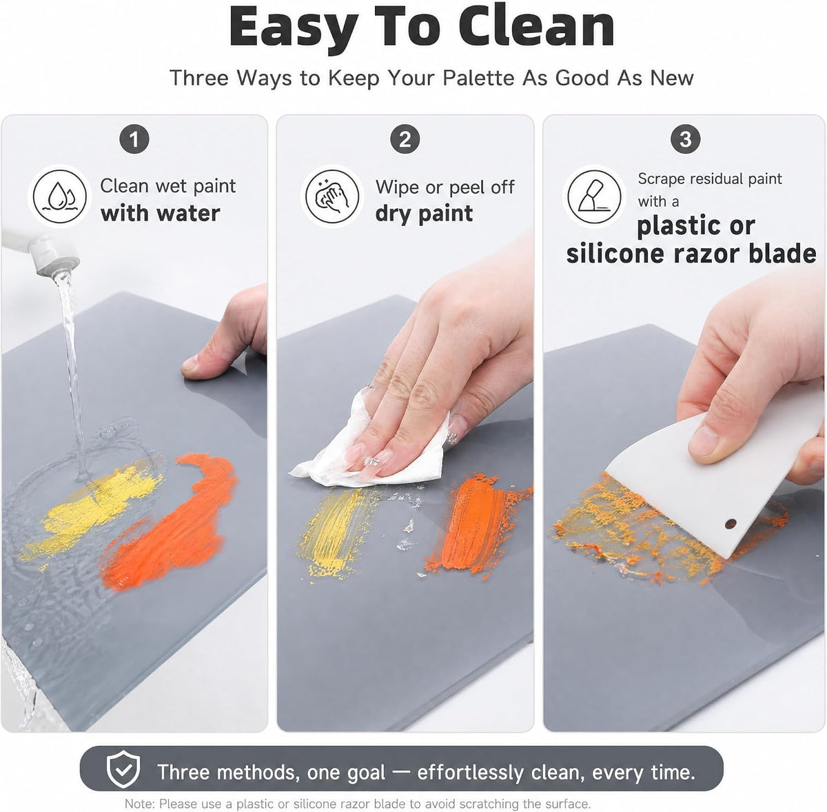 2 Pack Neutral Grey Tempered Glass Palettes, 12" x 16" Large Paint Palette, Scratch Resistant Paint Mixing Pallets, Easy to Clean Artist Palette for Oil Acrylic Watercolor Gouache DIY Craft