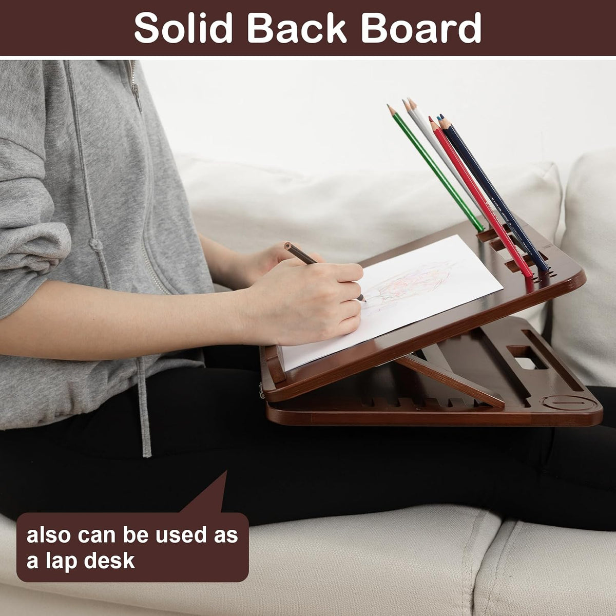 StrongTek Bamboo Tabletop Easel, 6-Angle Drawing Board for Desk and Lap