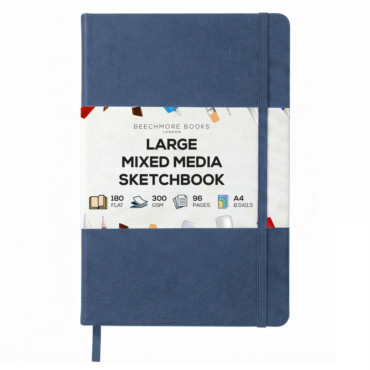 Beechmore Books A4 8.5x11 Mixed Media Sketchbook 300 GSM/140lb