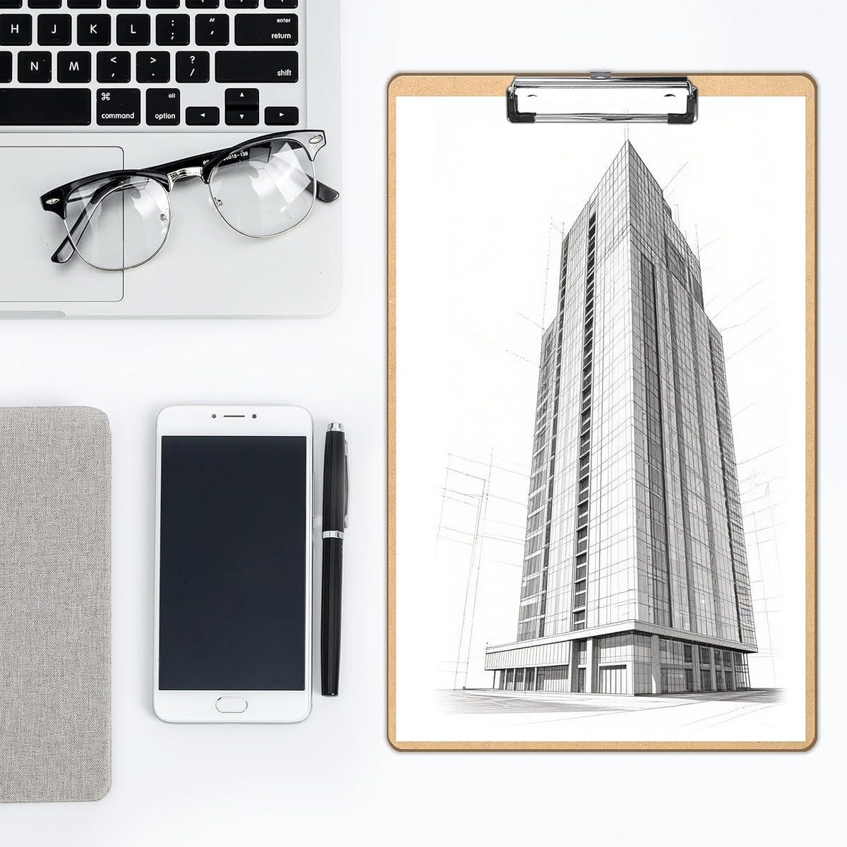 4 PCS Extra Large 11x17 Clipboard Clipboard, Wood Cleats with Low Profile Clips for Drawing, Sketching, and Art Boards, Horizontal Wood Lapping, Landscape Layout (3Mm Thickness)