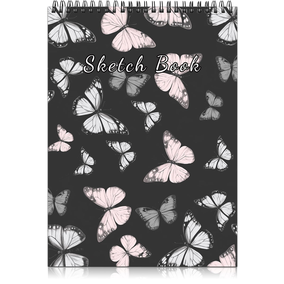 Deokke Sketchbook Top Spiral Bound Sketch Pad, 9 x 12 inch,100GSM Thick Paper,50 Sheets 100 Pages,Art Sketch Book Aesthetic Cute Drawing Writing Paper for Girls Women-Pink Bowknot