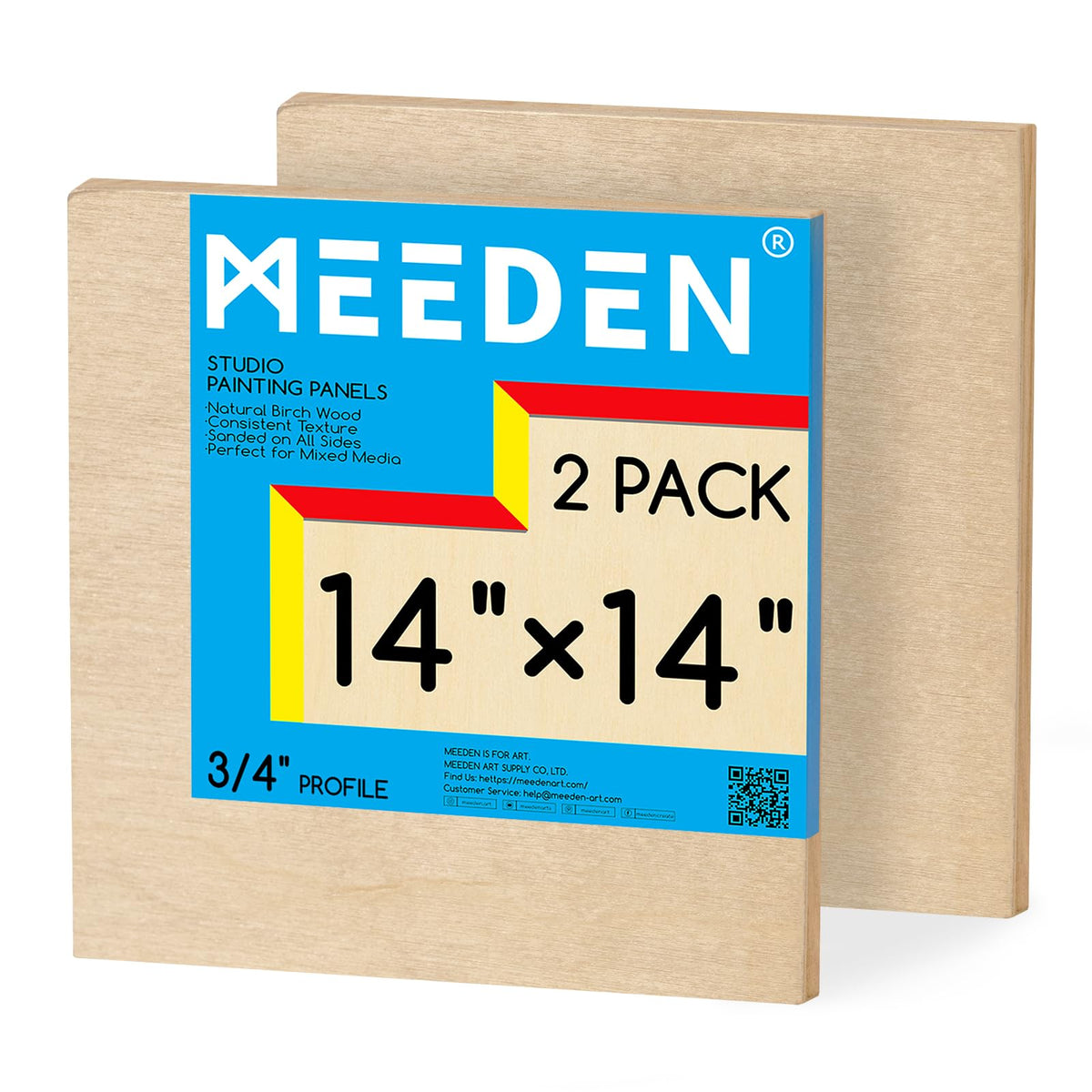 MEEDEN Unfinished Wood Canvas Board:18x18 Canvas Panel Pack of 2