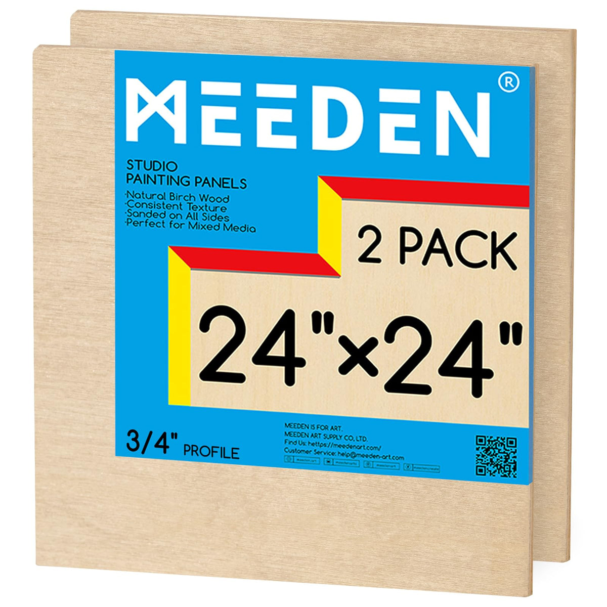 MEEDEN Unfinished Wood Canvas Board:18x18 Canvas Panel Pack of 2