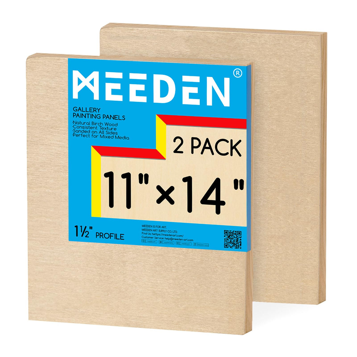MEEDEN Unfinished Wood Canvas Board:6x6 Canvas Panel Pack of 4