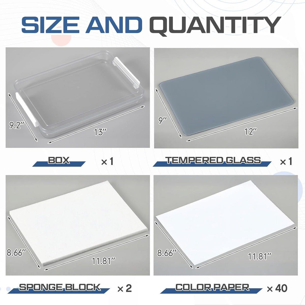 Nuanchu 1 Pcs 9 x 12 Inch Glass Oil Paint Palette, Neutral Grey