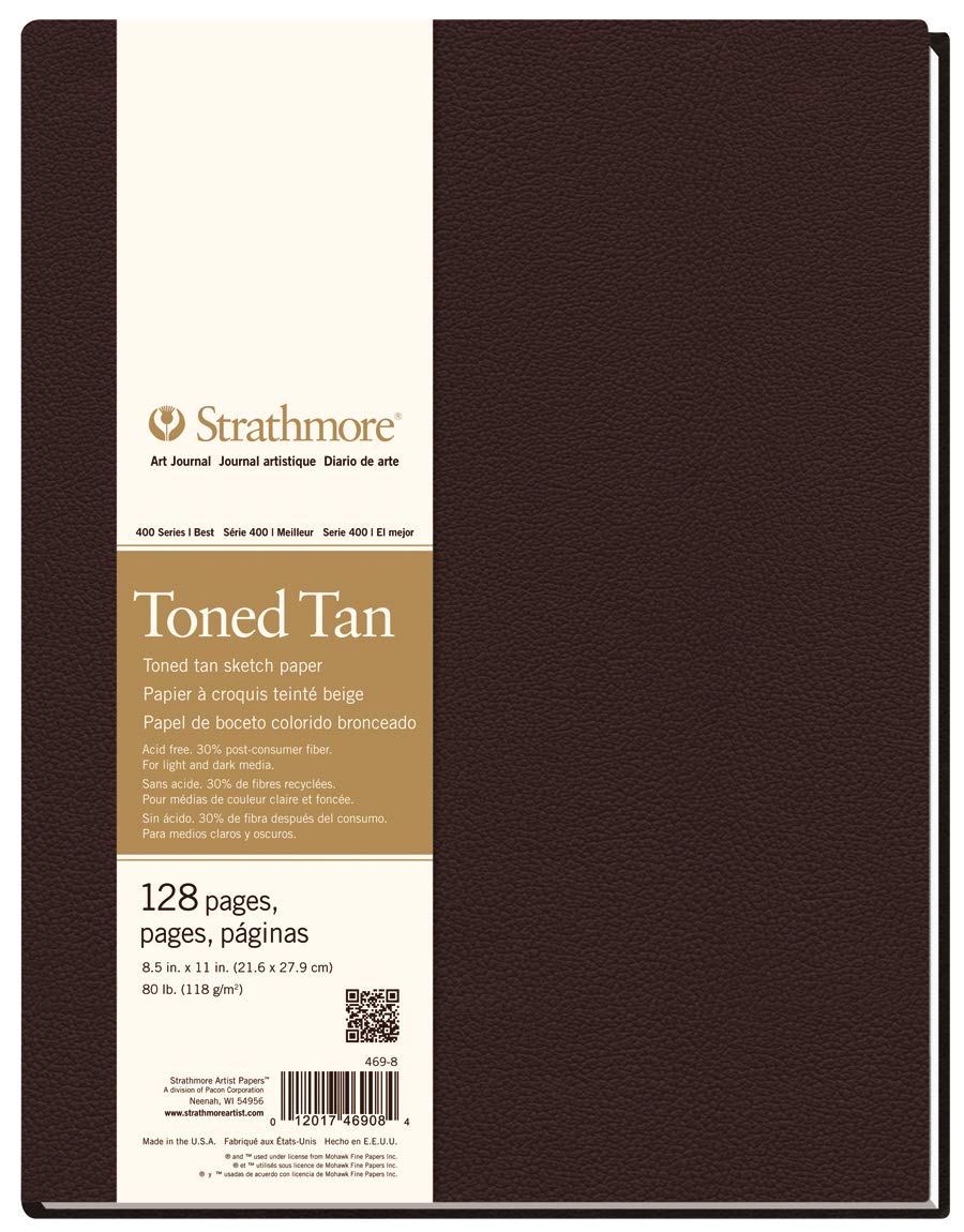 Strathmore 400 Series Hard Bound Sketch Journal, 60 lb. Paper, 8.5 X 11.5 inches, 192 Pages (297-12)