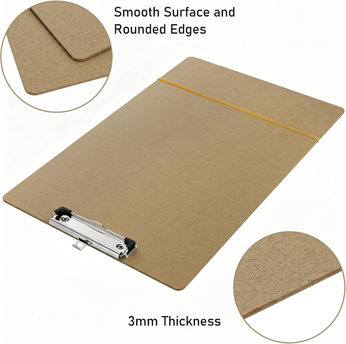 ZEAYEA 6 Pcs 11x17 Inch Clipboards with Low Profile Clip, Extra Large Hardboard Sketch Board, Wooden Drawing Board for Sketching and Art Boards, 3 Horizontal and 3 Vertical