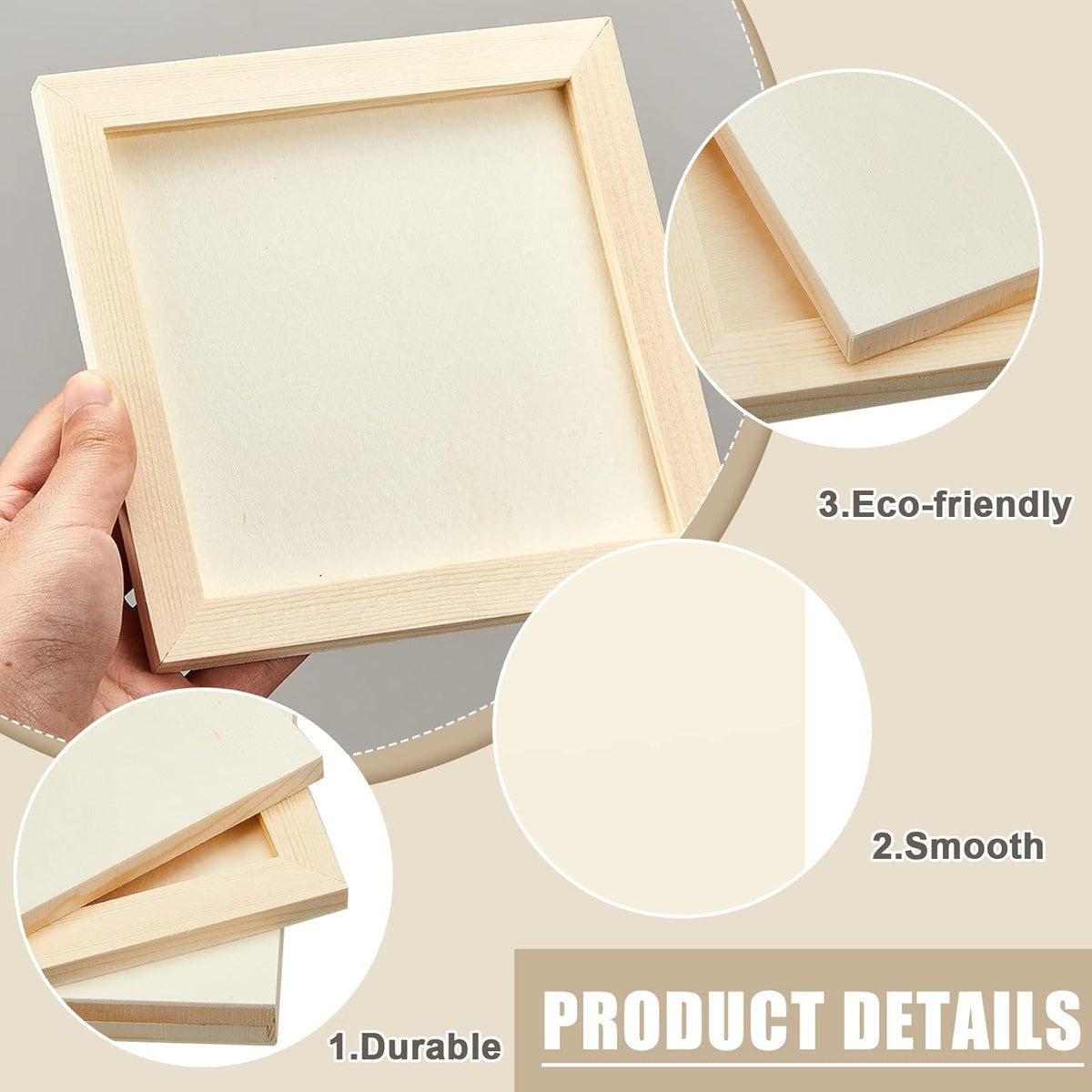 Kathfly 24 Pcs 6 x 6 Inch Wood Panels for Painting,Unfinished Boards